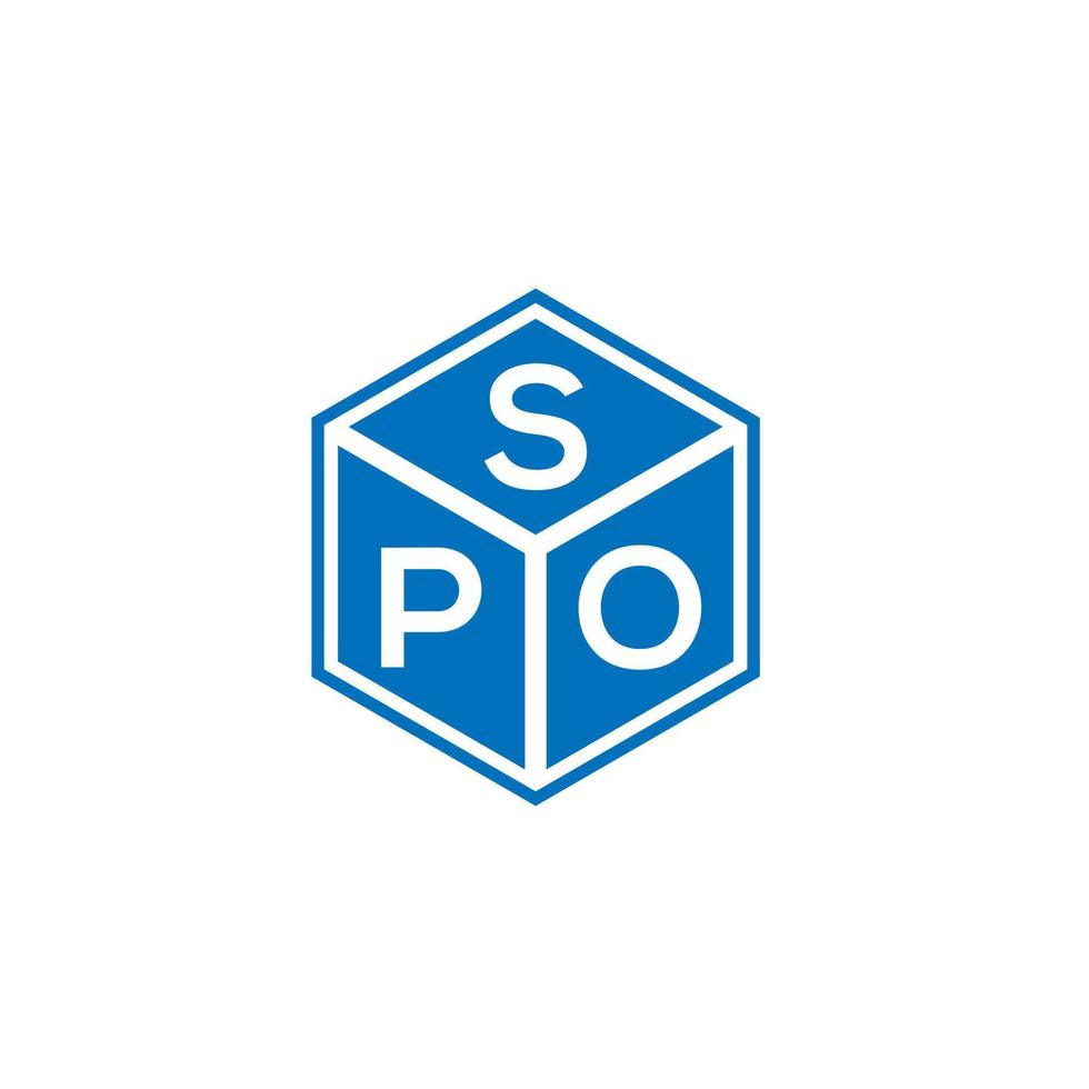 diseño de logotipo de letra spo sobre fondo negro. concepto de logotipo de letra inicial creativa spo. diseño de carta spo. vector