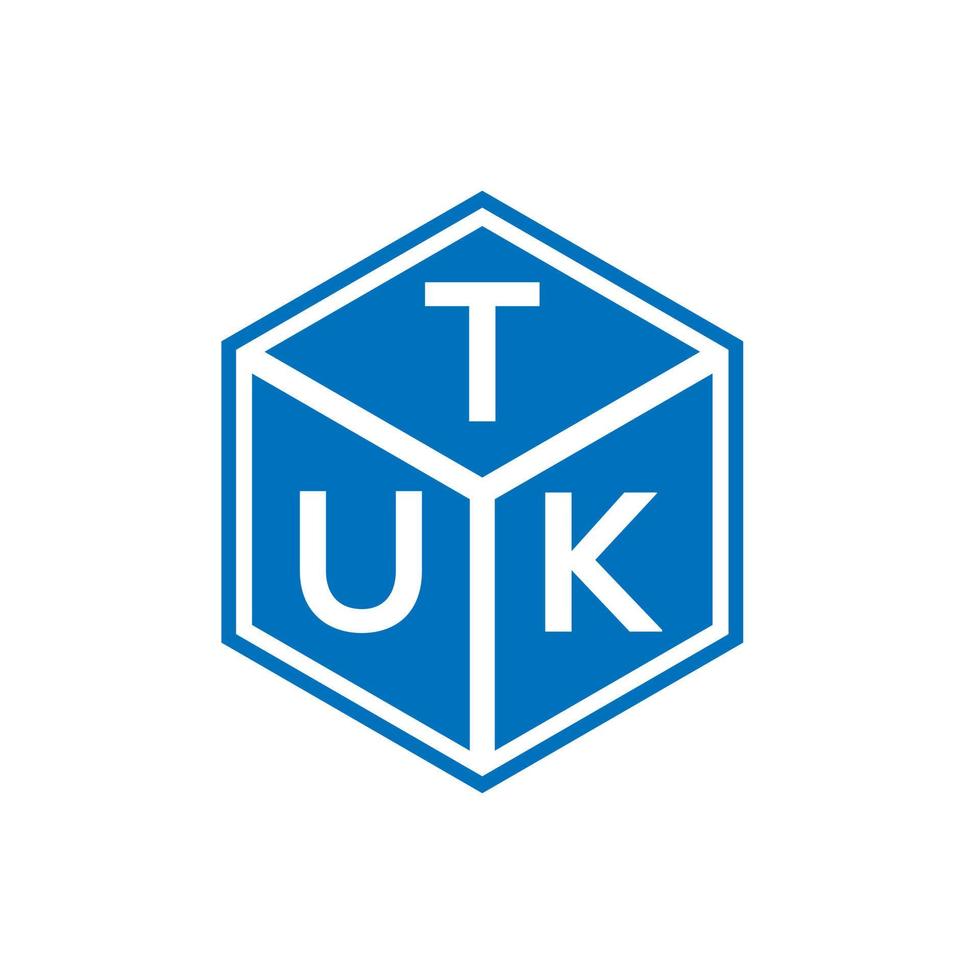 TUK letter logo design on black background. TUK creative initials letter logo concept. TUK letter design. vector