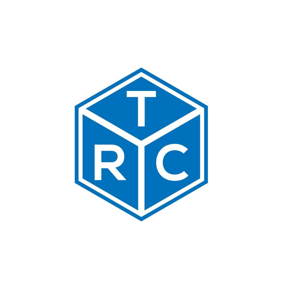 diseño de logotipo de letra trc sobre fondo negro. concepto de logotipo de letra de iniciales creativas trc. diseño de letras trc. vector