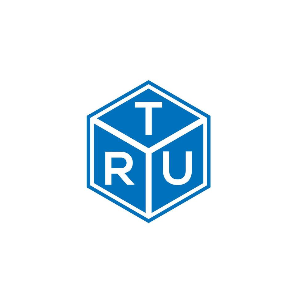 TRU letter logo design on black background. TRU creative initials letter logo concept. TRU letter design. vector