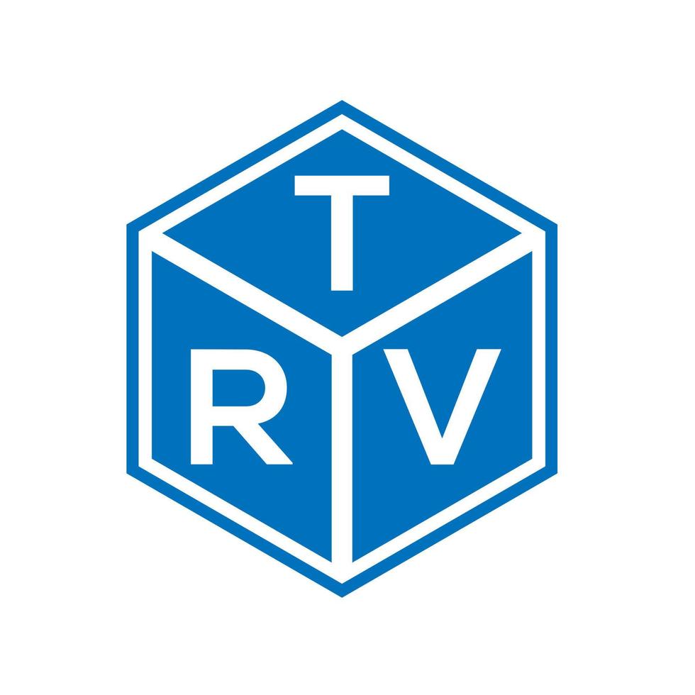 TRV letter logo design on black background. TRV creative initials ...