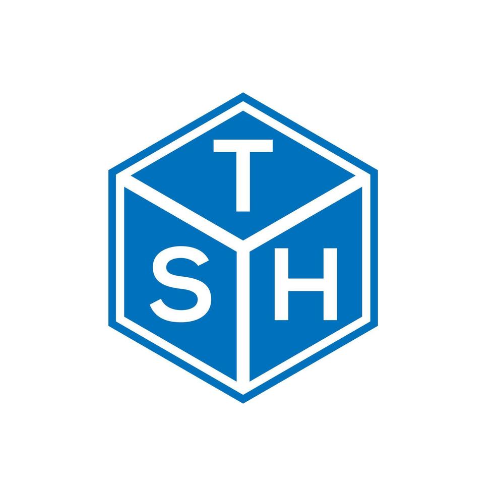 TSH letter logo design on black background. TSH creative initials letter logo concept. TSH letter design. vector