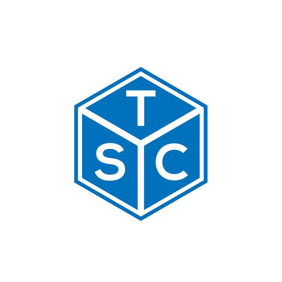 diseño de logotipo de letra tsc sobre fondo negro. concepto de logotipo de letra de iniciales creativas tsc. diseño de letras tsc. vector