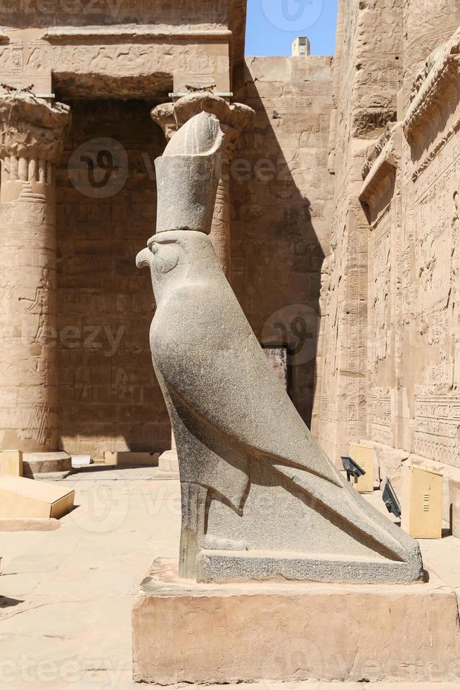 estatua de horus en el templo de edfu, edfu, egipto foto