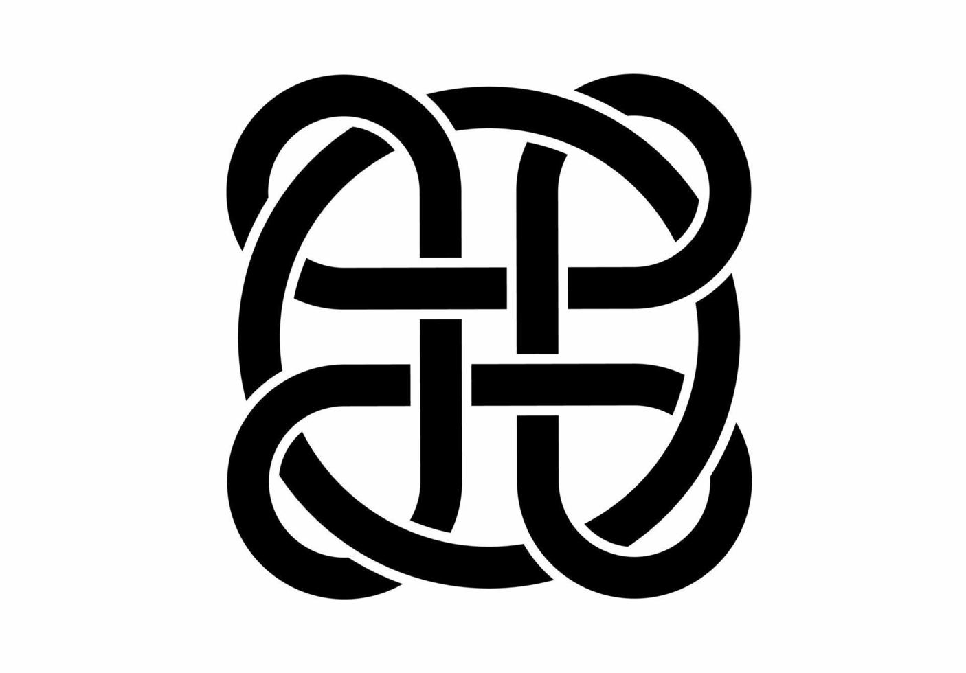 nudo celta, logotipo de signo de círculos entrelazados vector