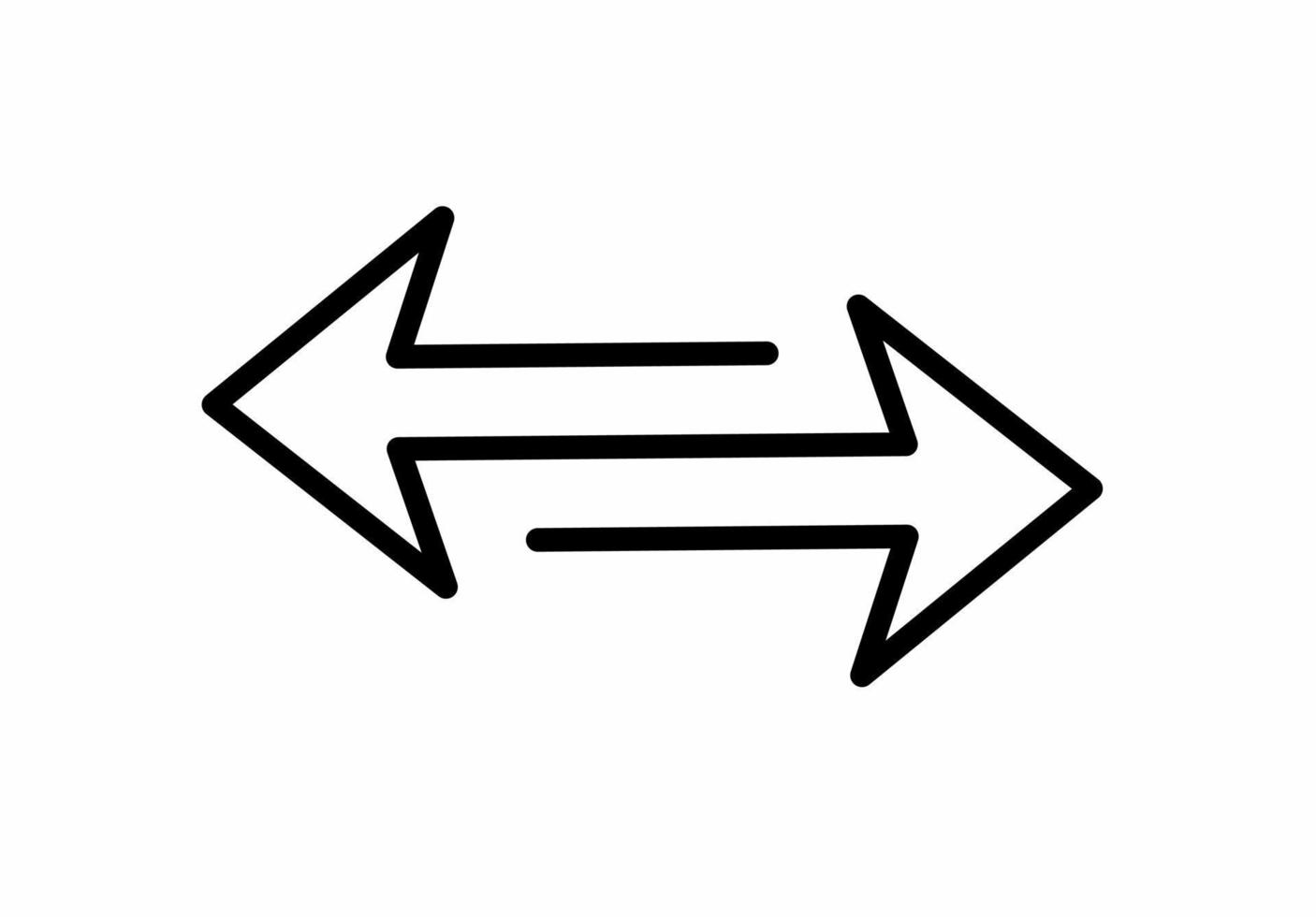 Continuous line left to right arrow icon vector