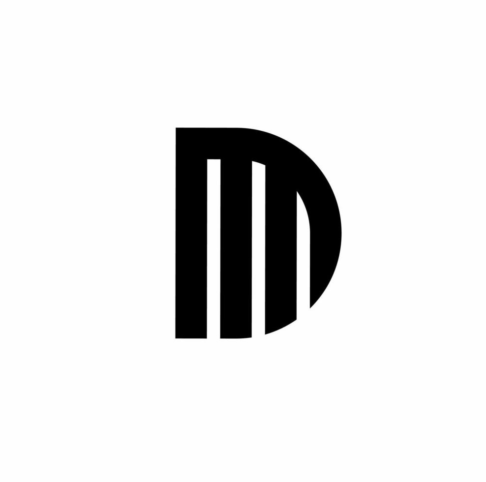 Dm md m d initial letter logo isolated on white background vector