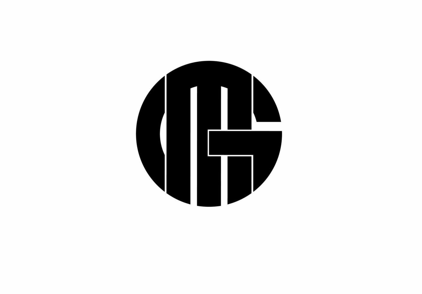 Mg GM m g monogram logo isolated on white background vector