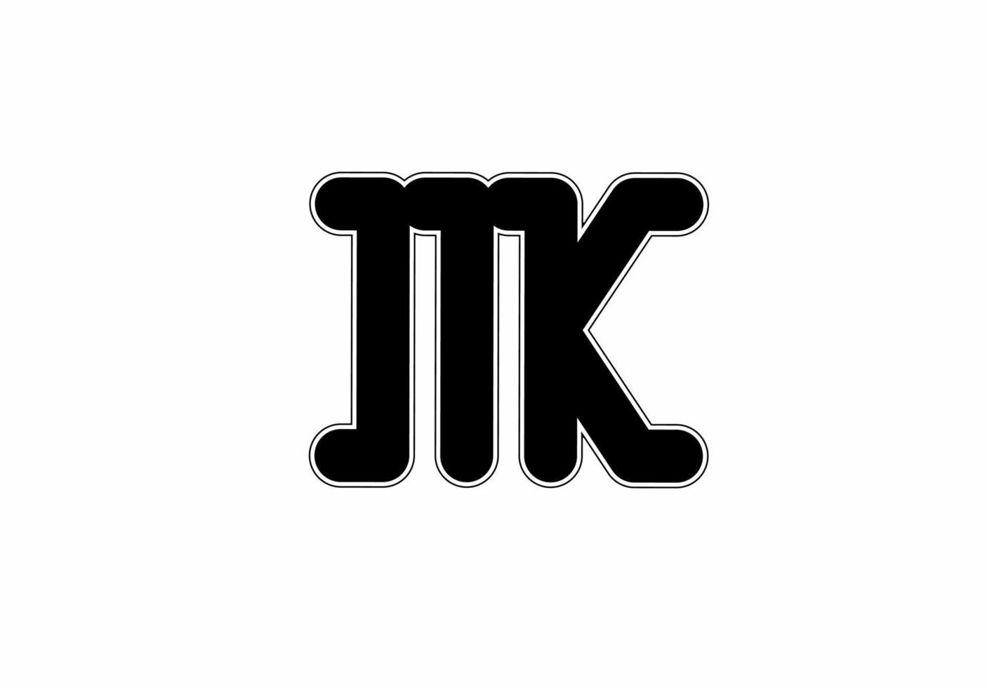 MK km m k initial letter logo isolated on white background vector