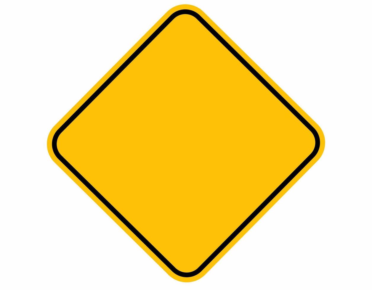 Yellow Rhombus blank sign road vector