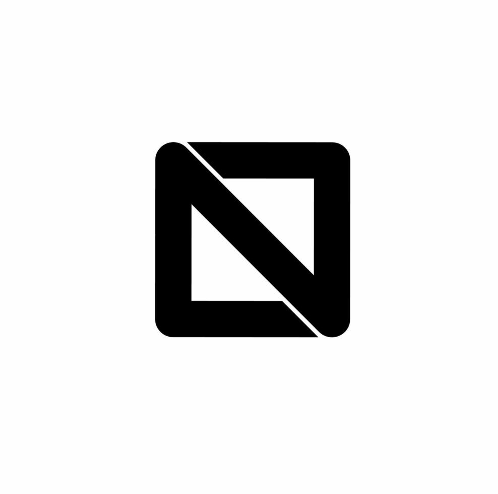 Lh nl l n initial letter logo isolated on white background vector