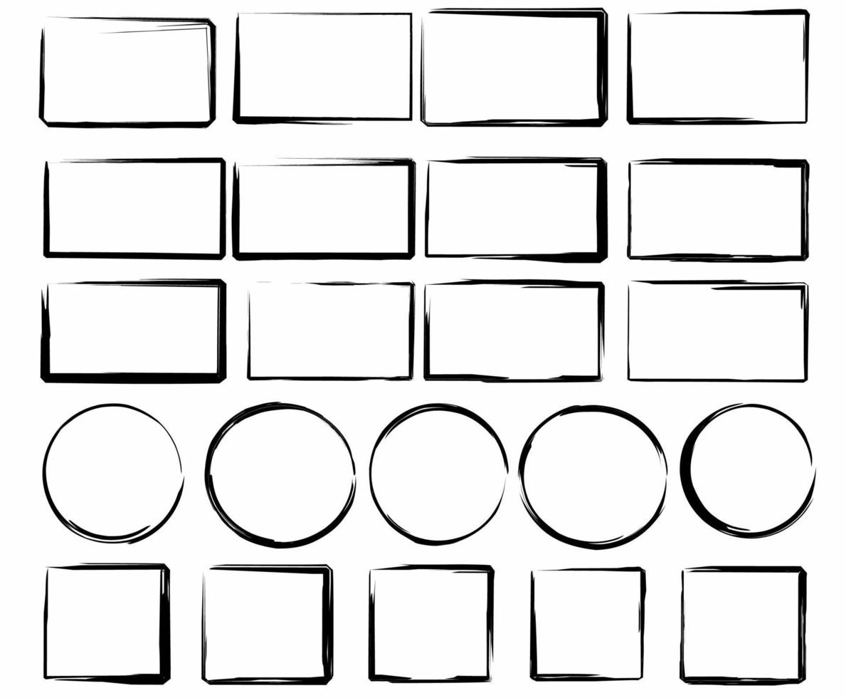 Set of Grunge frame isolated on white background vector