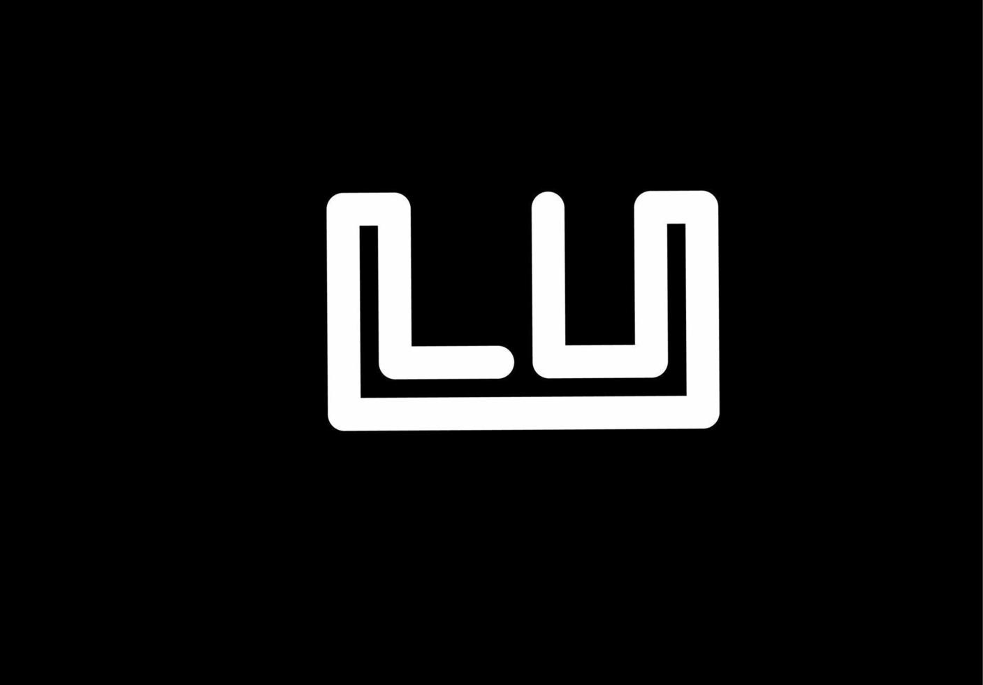 logotipo de letras iniciales lu ul lu aislado sobre fondo negro vector