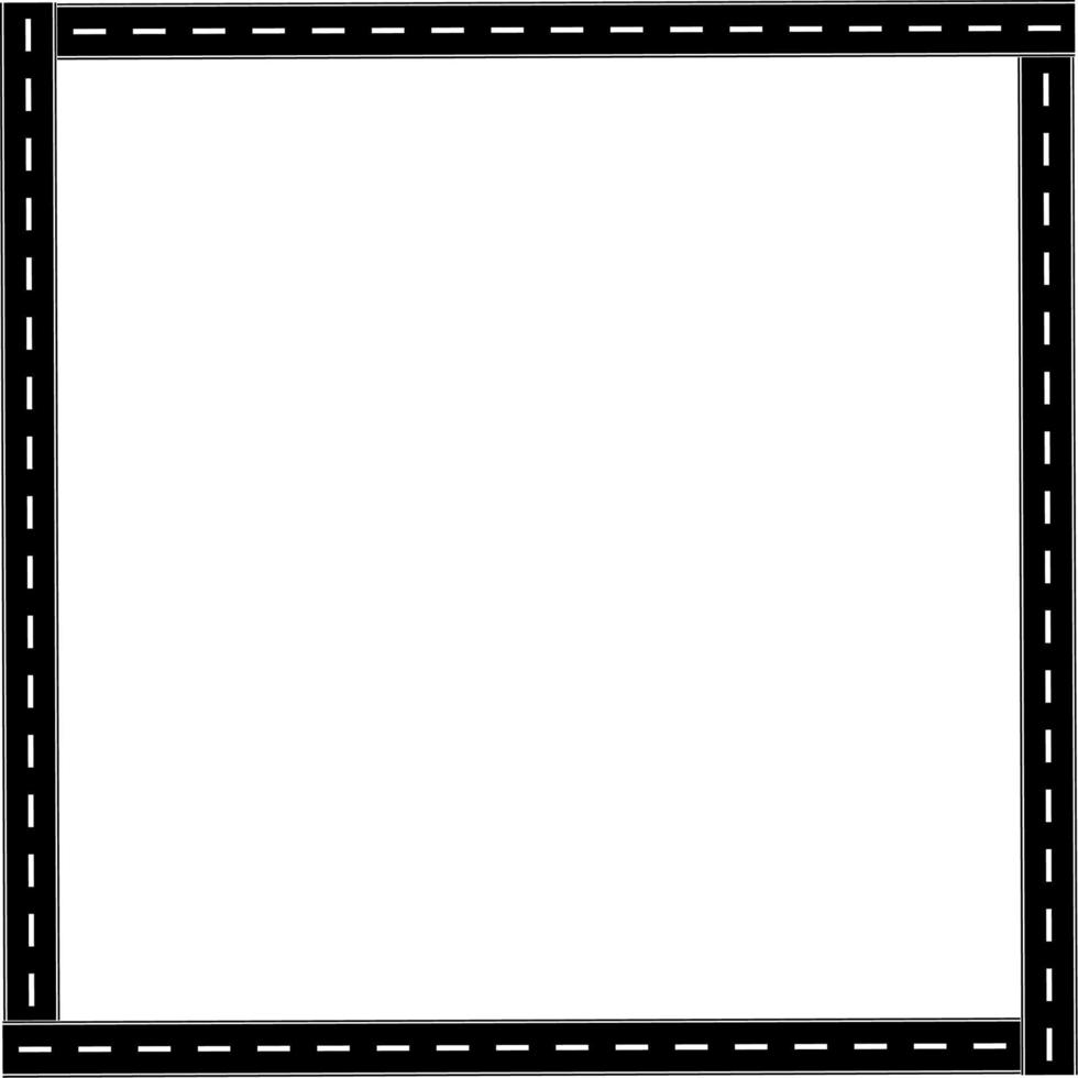 Square asphalt road frame with negative space vector