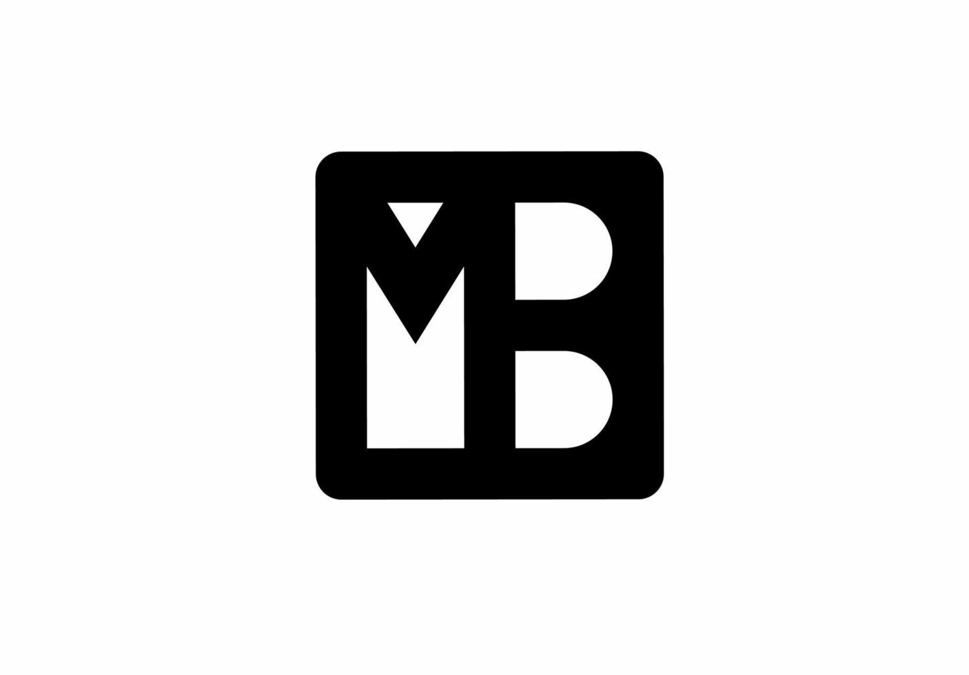 mb bm mb logotipo de letra inicial aislado sobre fondo blanco vector