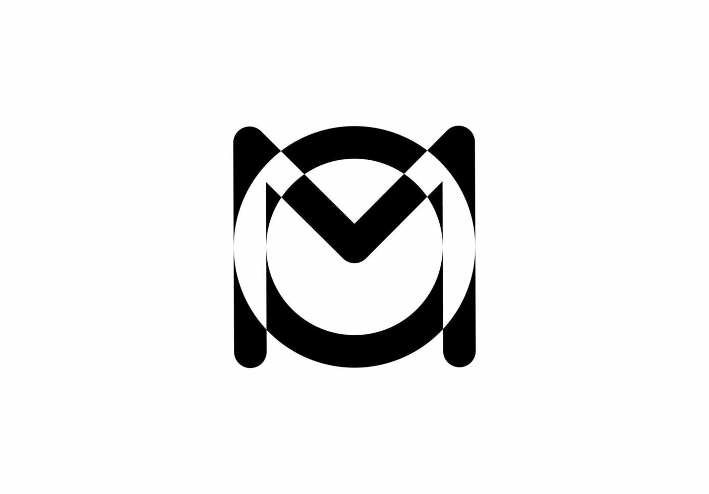 Mo om m o monogram logo isolated on white background vector