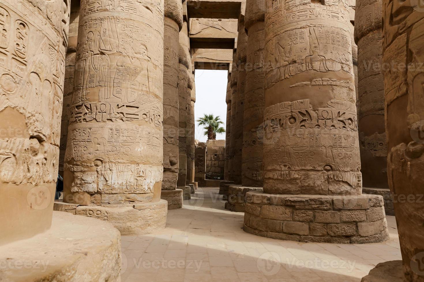 Columns in Hypostyle Hall of Karnak Temple, Luxor, Egypt photo