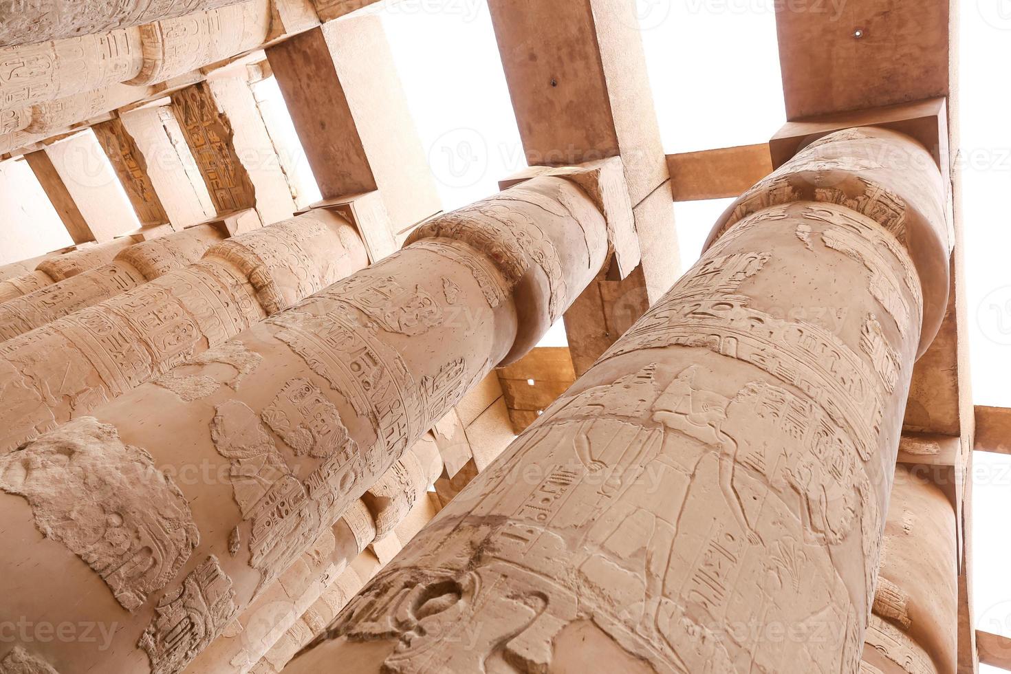 Columns in Hypostyle Hall of Karnak Temple, Luxor, Egypt photo