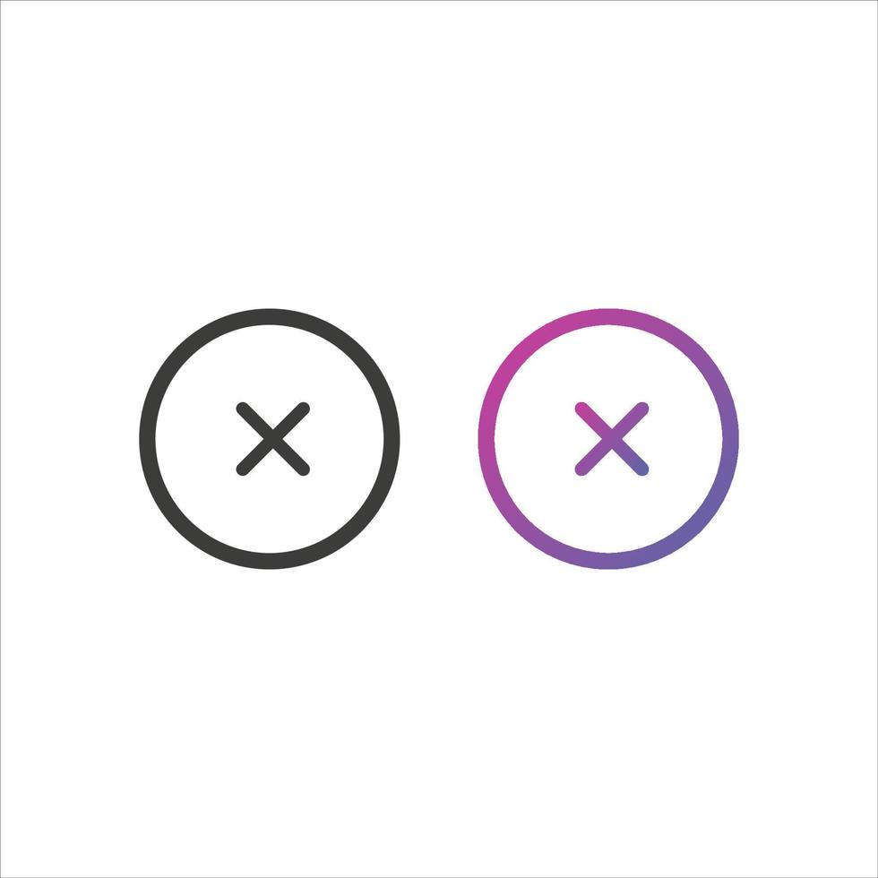 Cross Sign Icon in Solid and Gradient Color vector