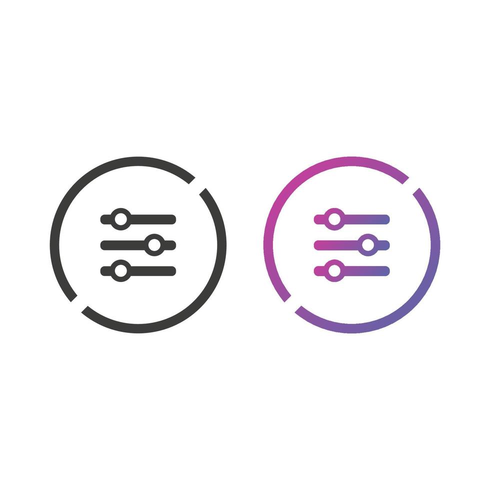 Setting Slider Flat Icon vector