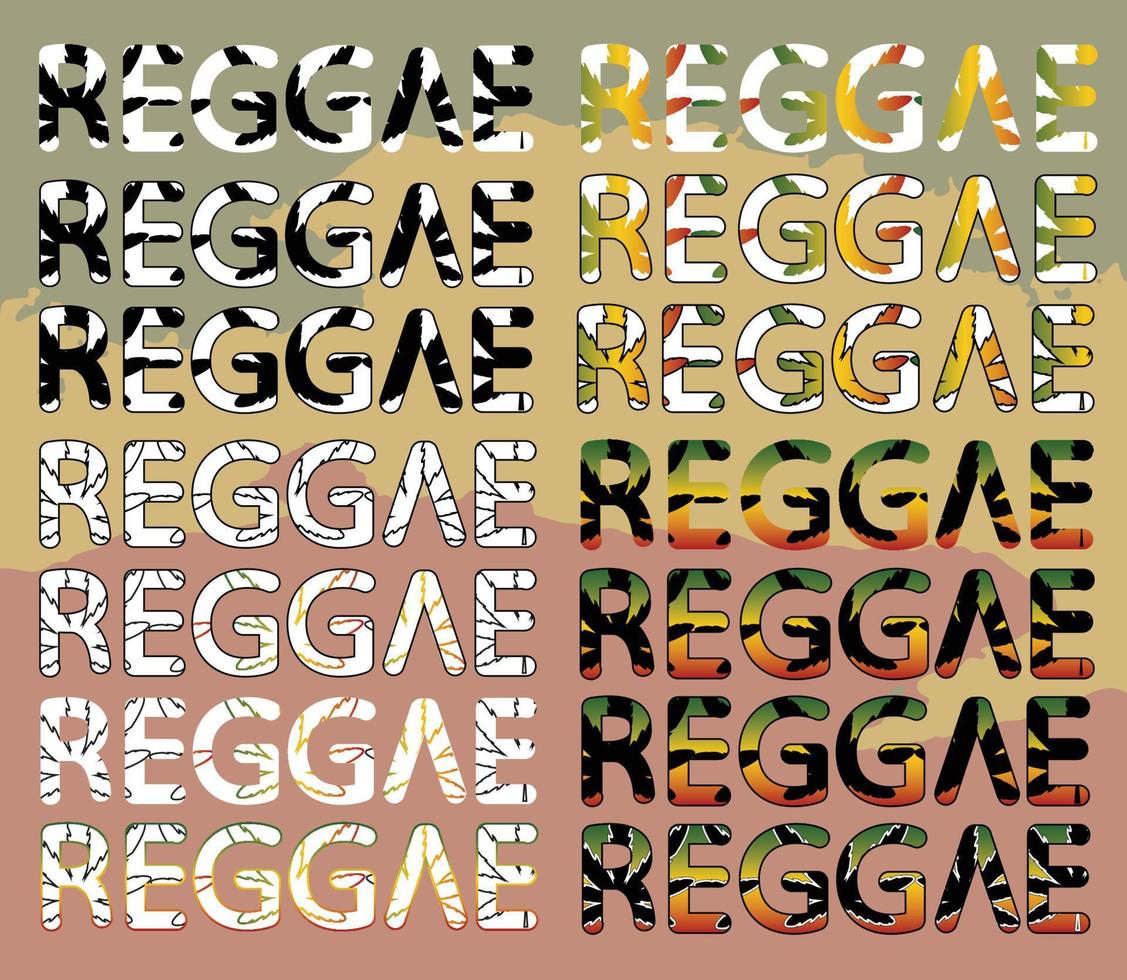 reagge jamaica gradient, outline, font style vector