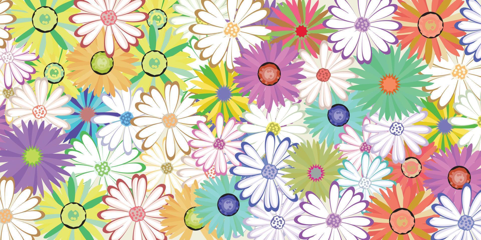 flower background with beautiful colorful flowers. Spring on a white background vector