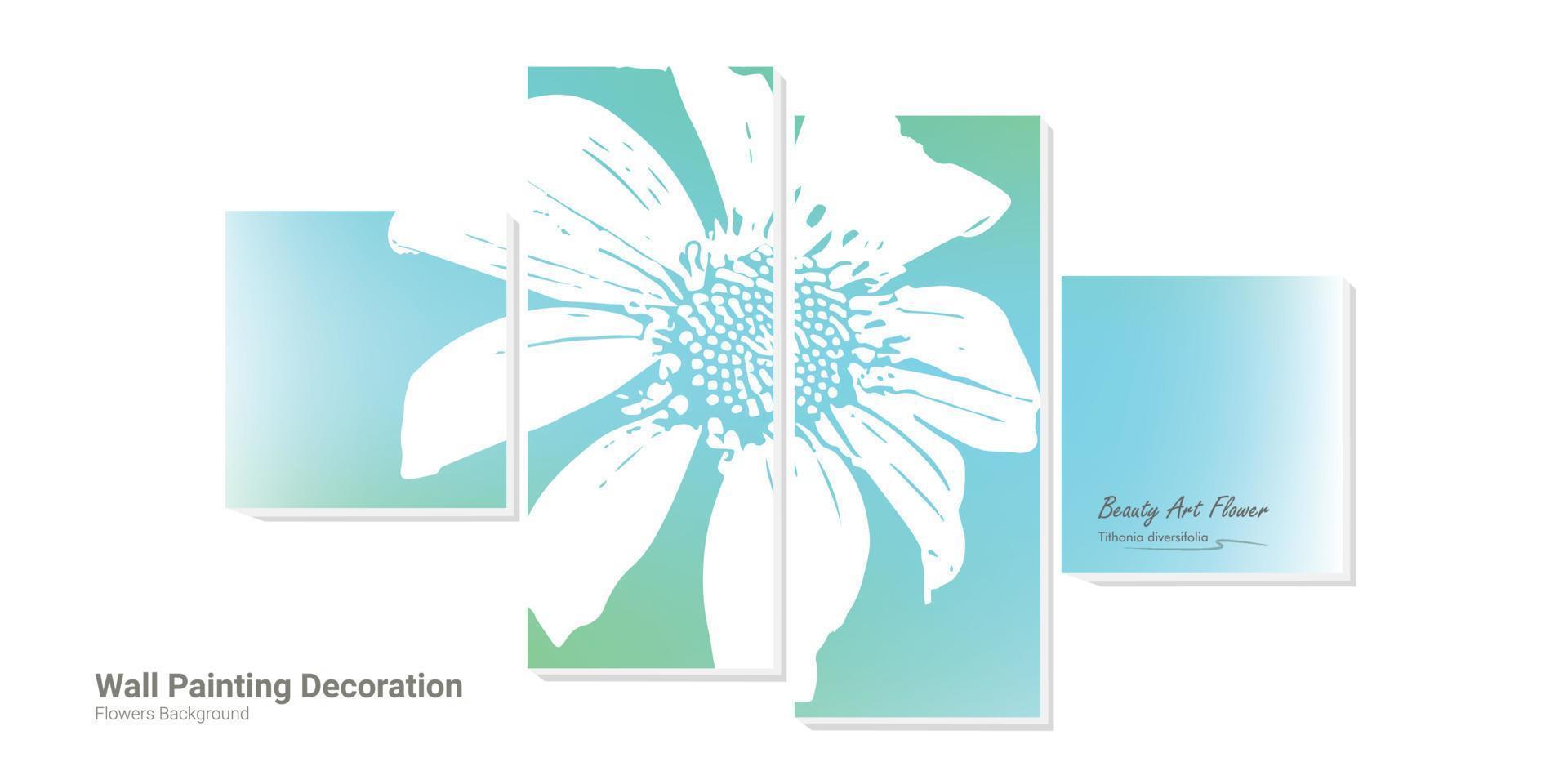 wall painting canvas flower background vector