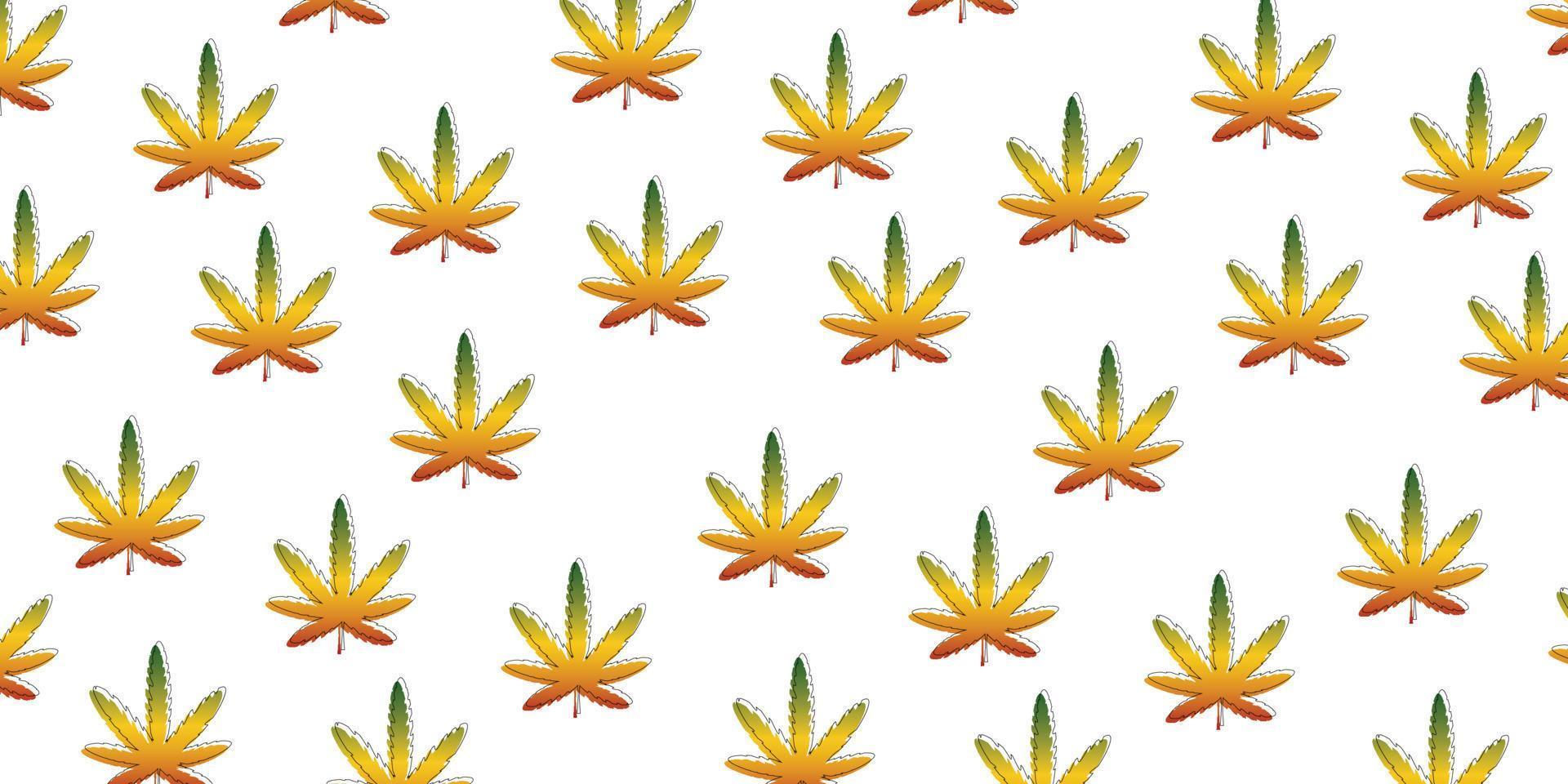 reagge jamaica with marijuana style pattern background vector