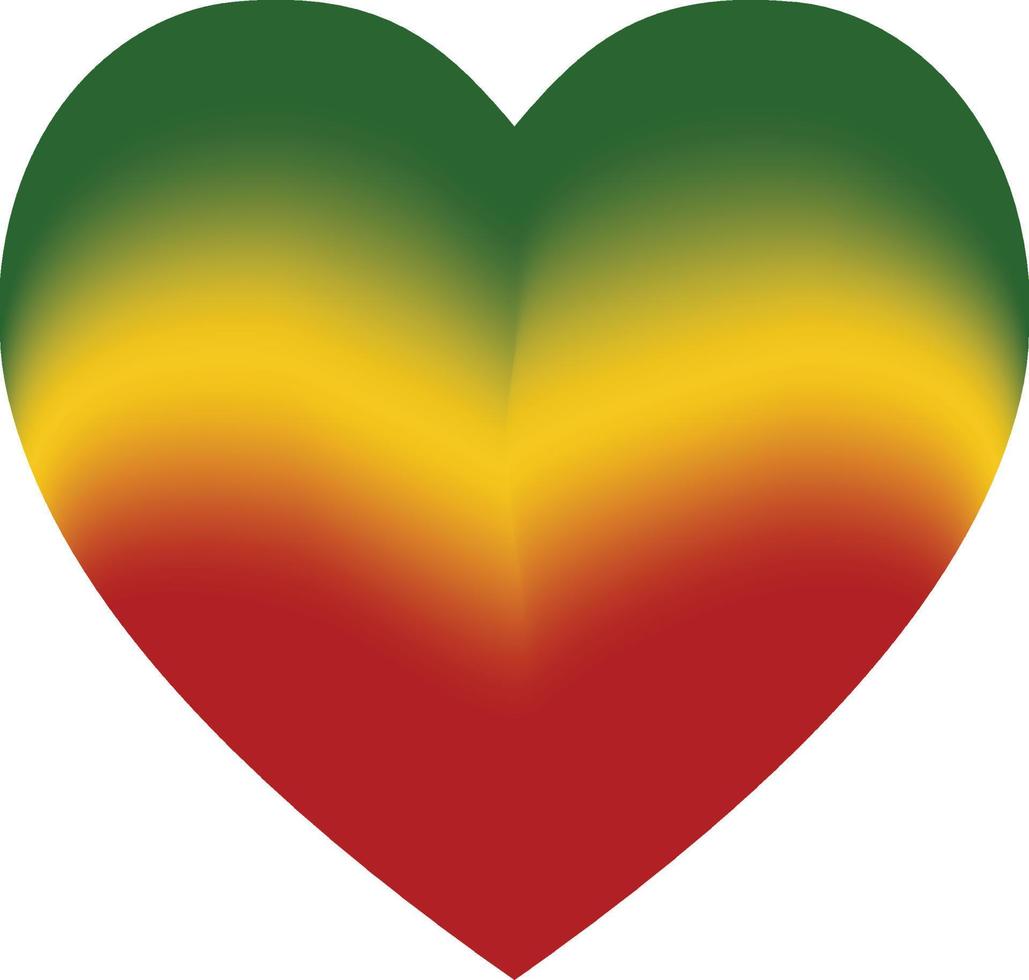 jamaica gradient reagge love shaped vector