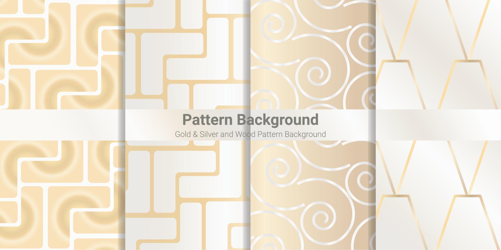 pattern background gold, silver gold and wood pattern background vector