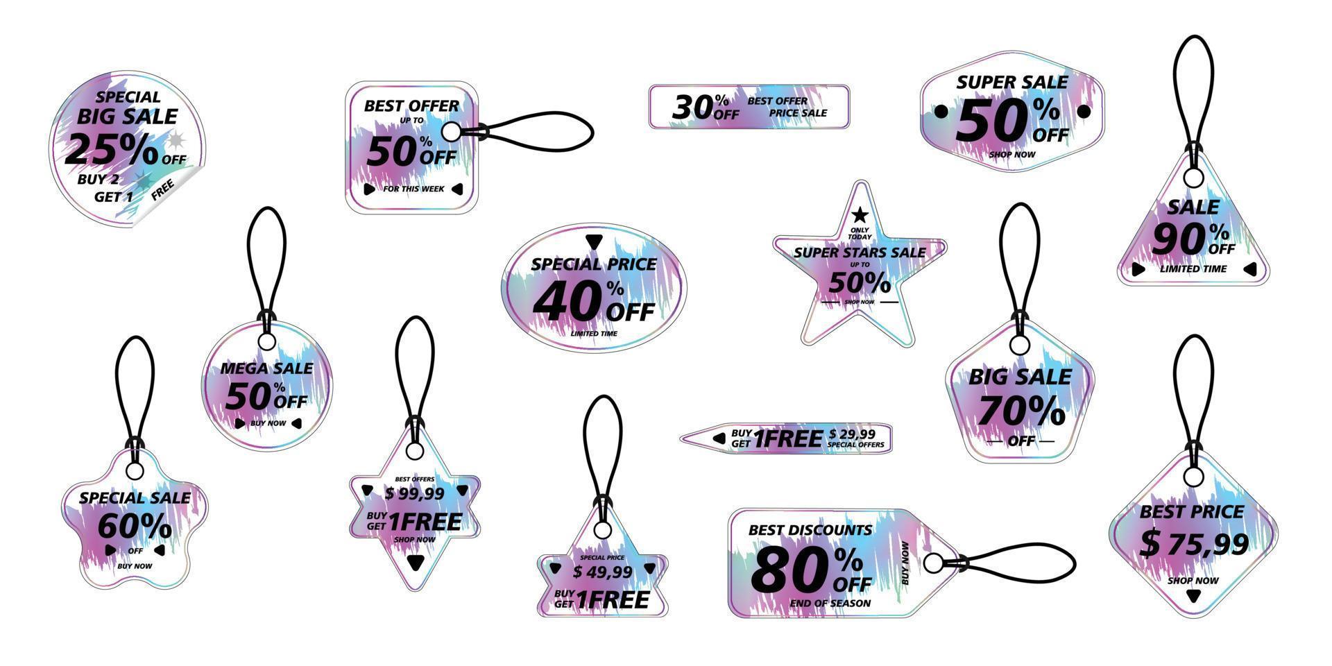 5 Best Price tags sticker. Price labels with various shapes