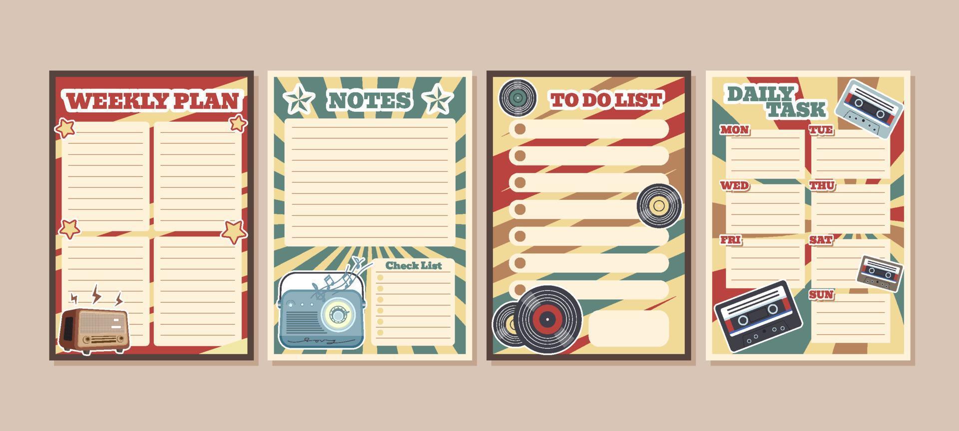 Vintage Music Theme Journal Template vector
