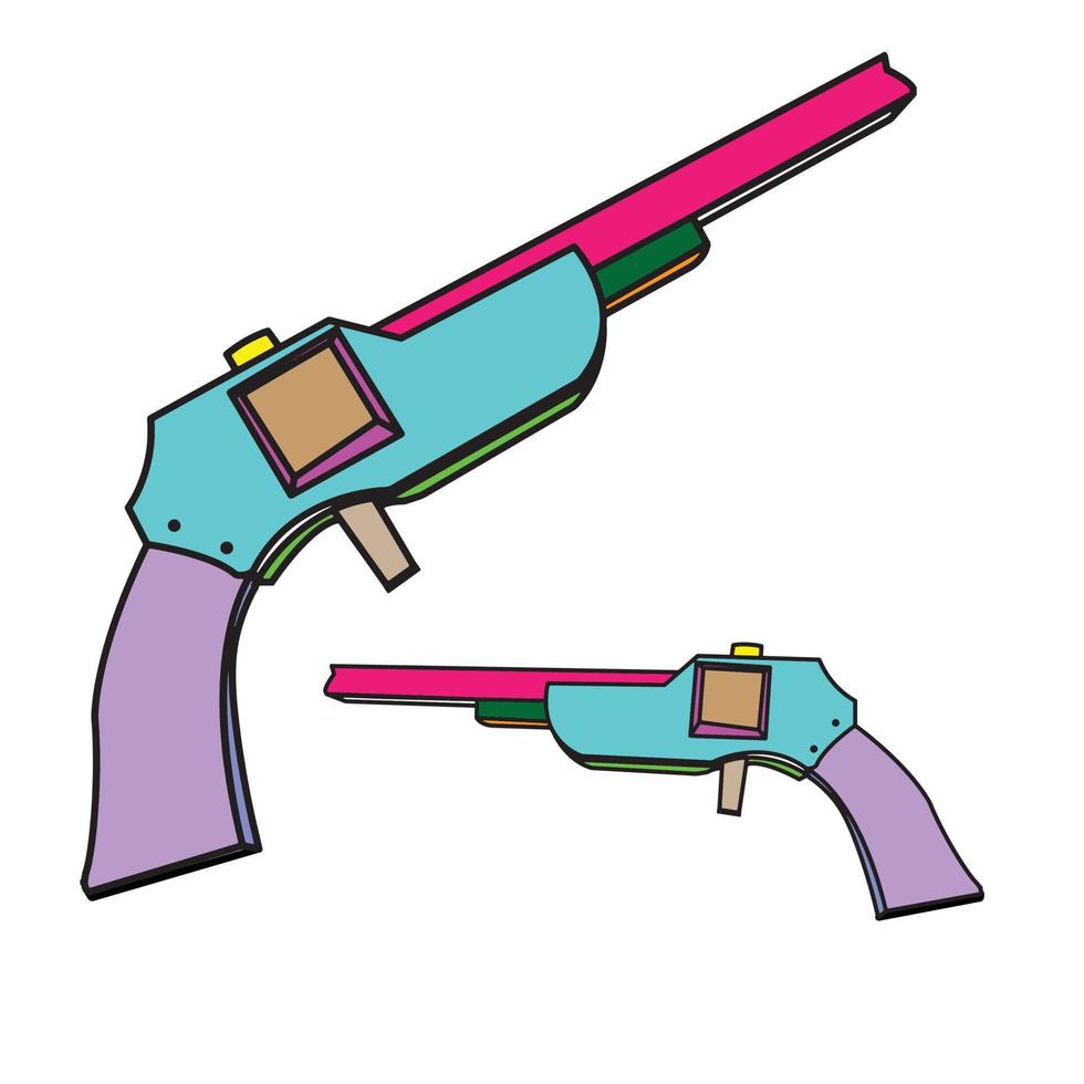 arma de pistola de juguete para niños hecha de madera vector