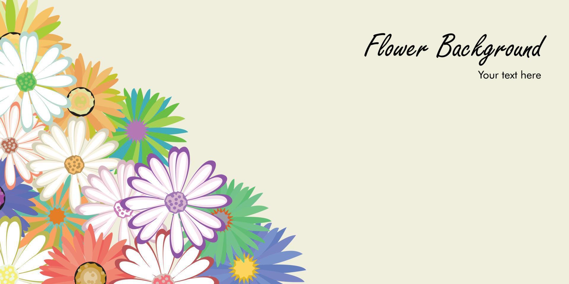 fondo de flores con hermosas flores de colores. primavera sobre un fondo blanco vector