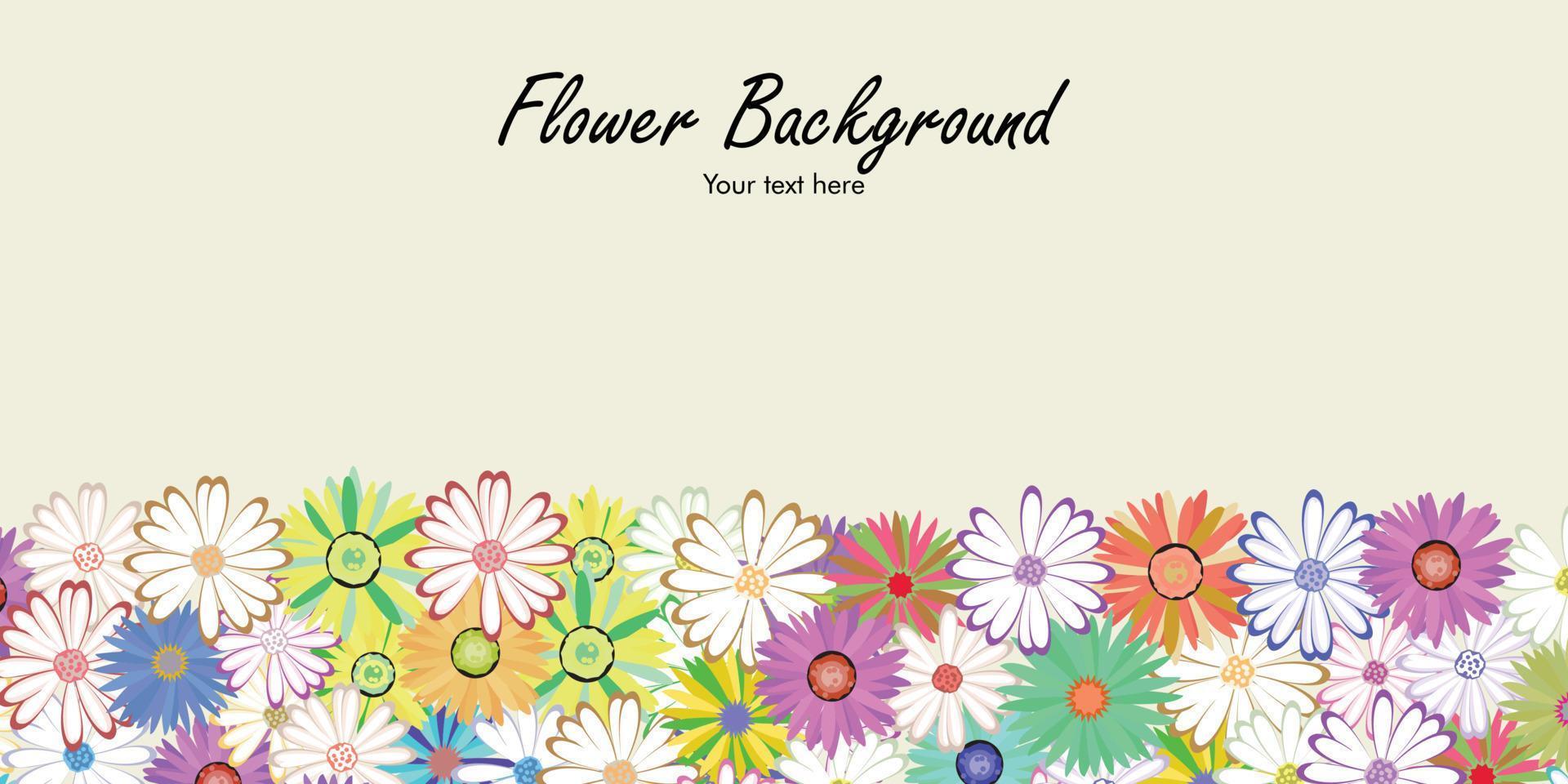 fondo de flores con hermosas flores de colores. primavera sobre un fondo blanco vector