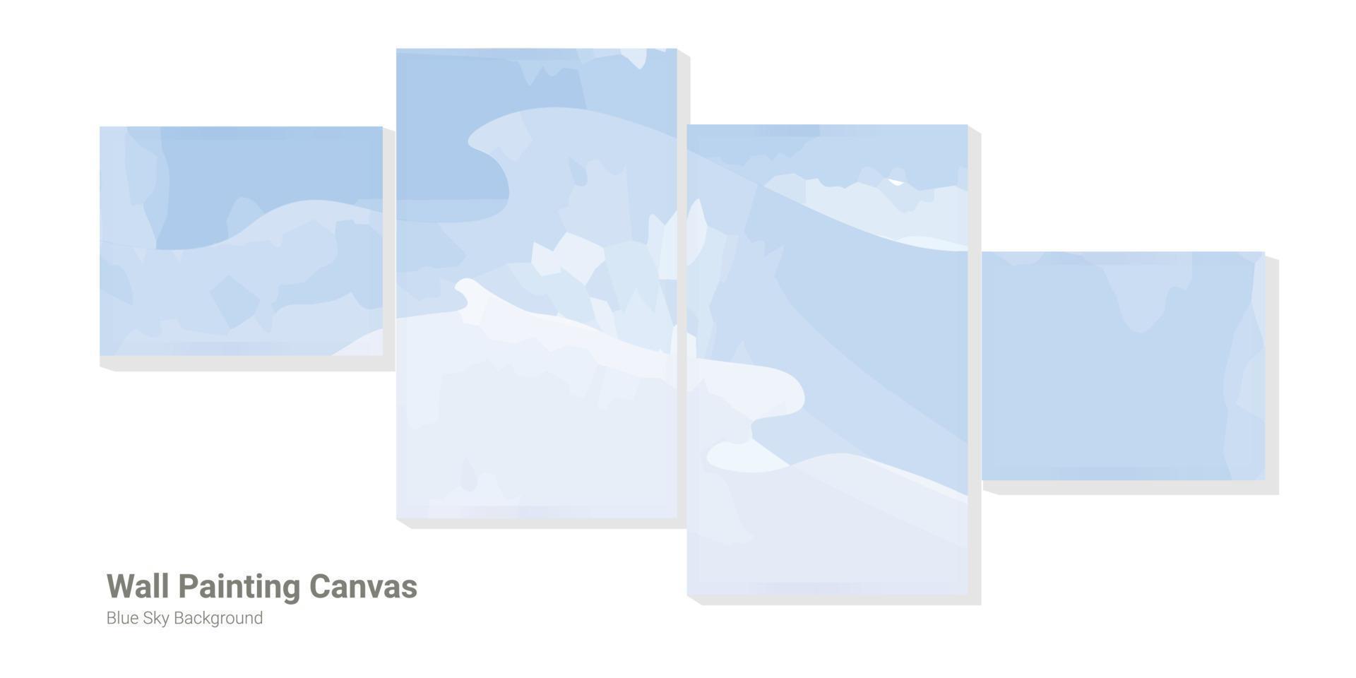 wall painting canvas blue sky background vector