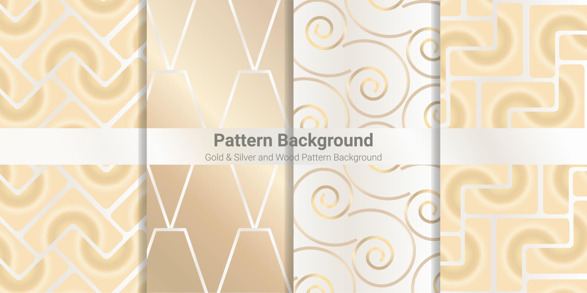 pattern background gold, silver gold and wood pattern background vector
