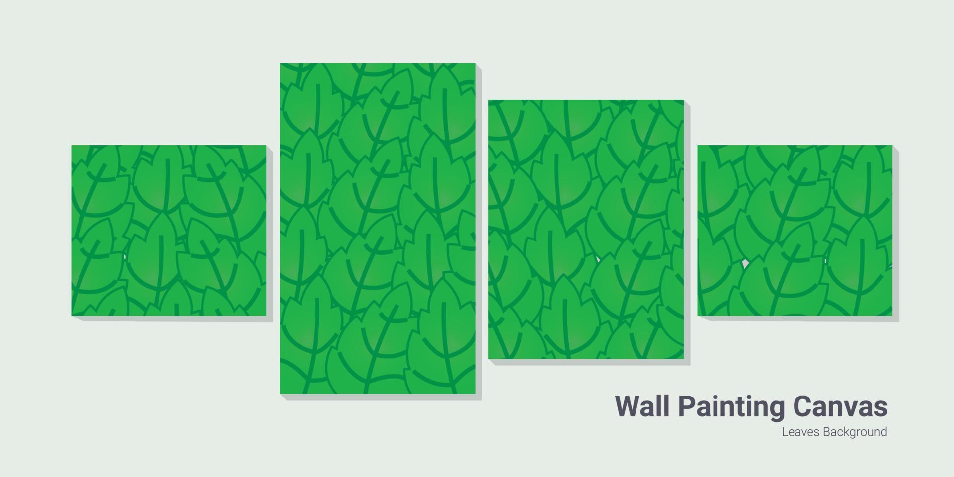 wall painting canvas leaves background vector