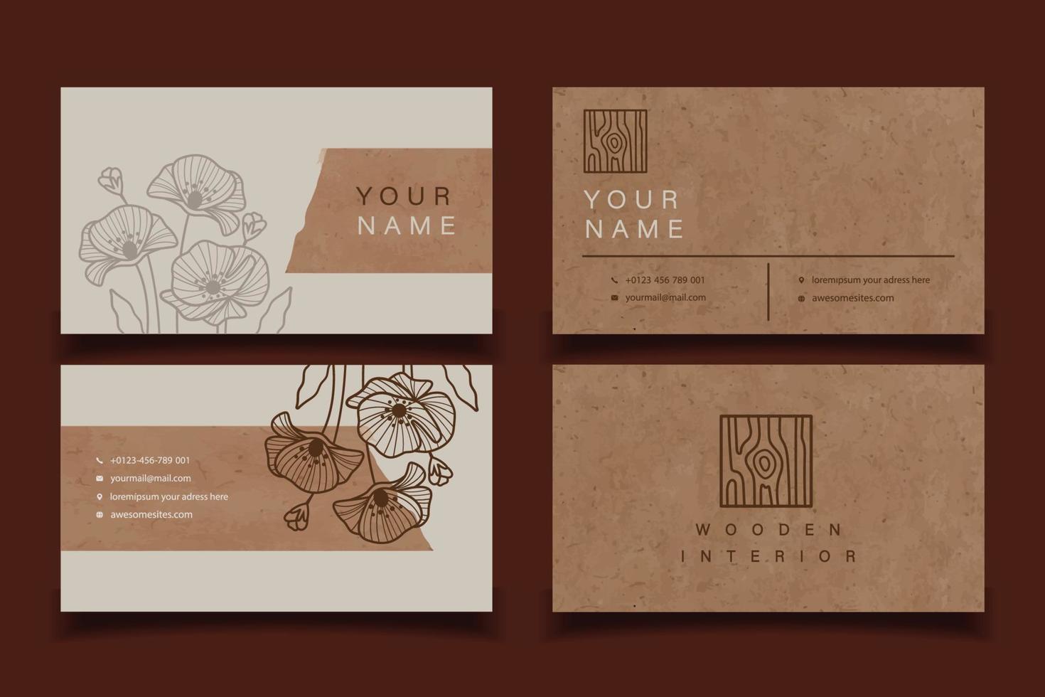 Rustic Business Card vector