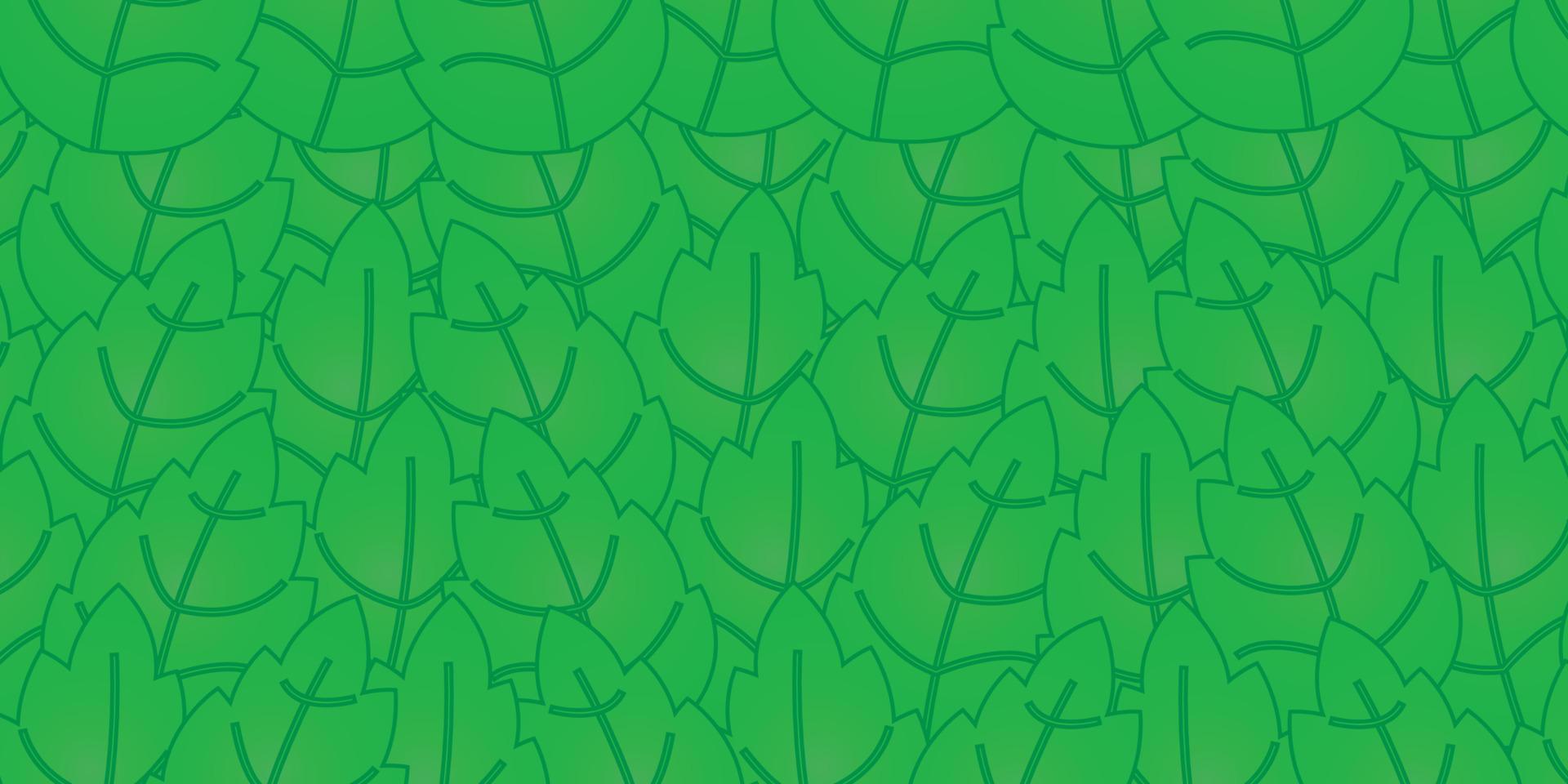 Leaves pattern background with beautiful green color leaves vector