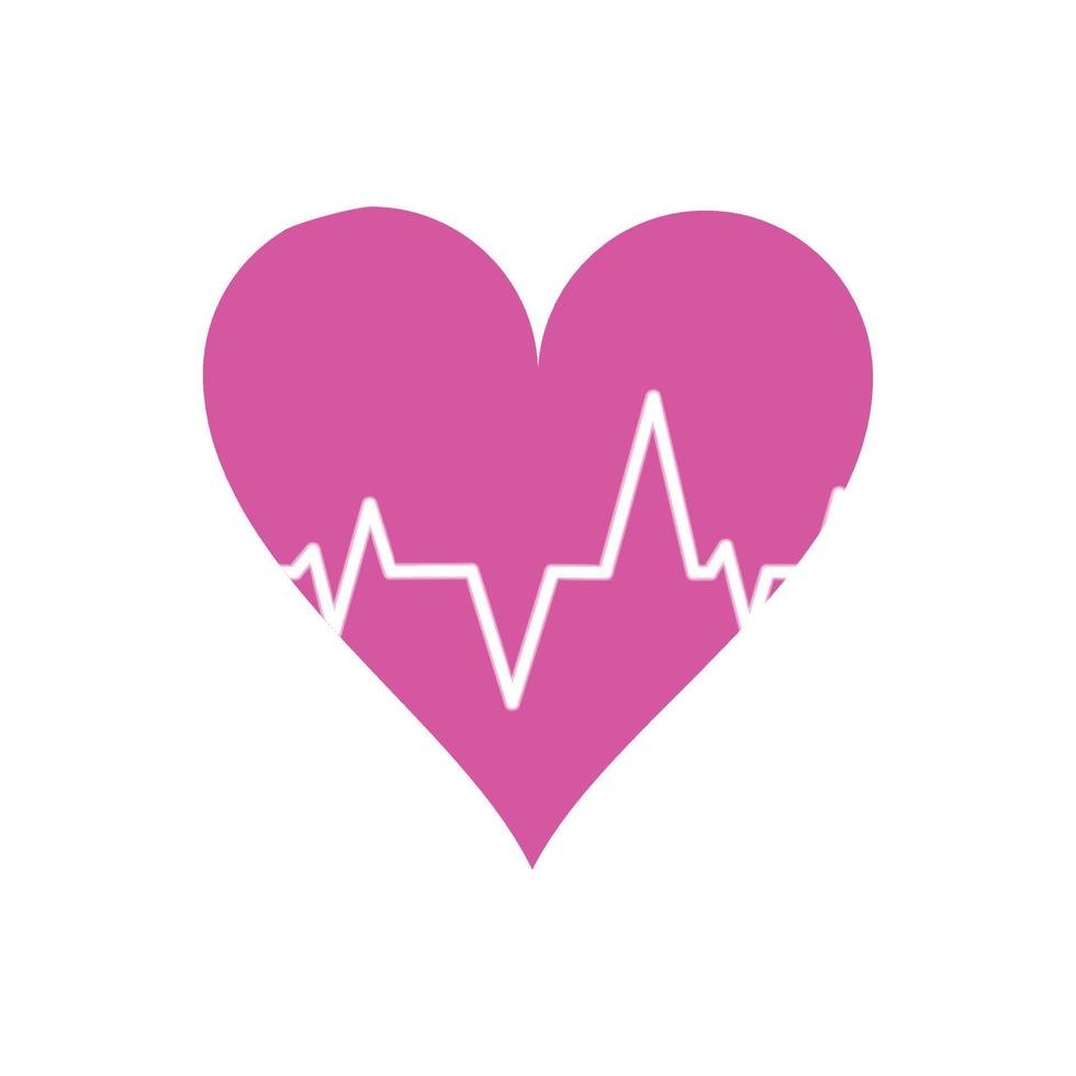 heart with a heart beat logo icon symbol business health vector