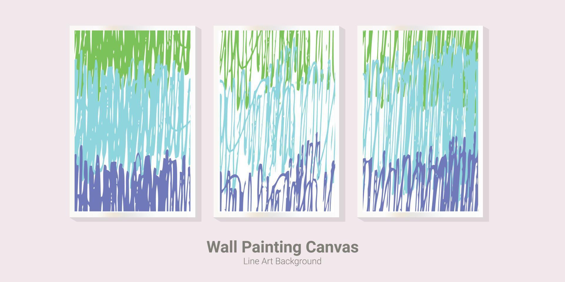 wall painting canvas line art background vector