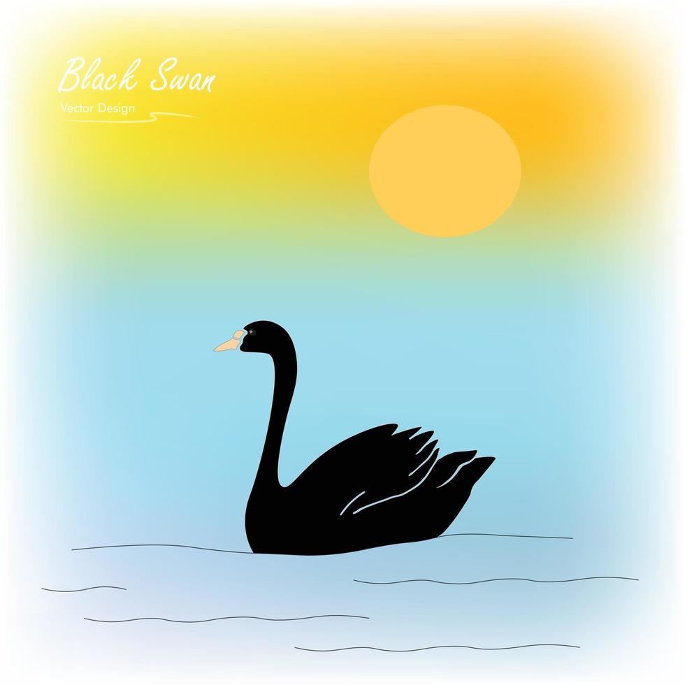 animal swans in the lake painting art vector