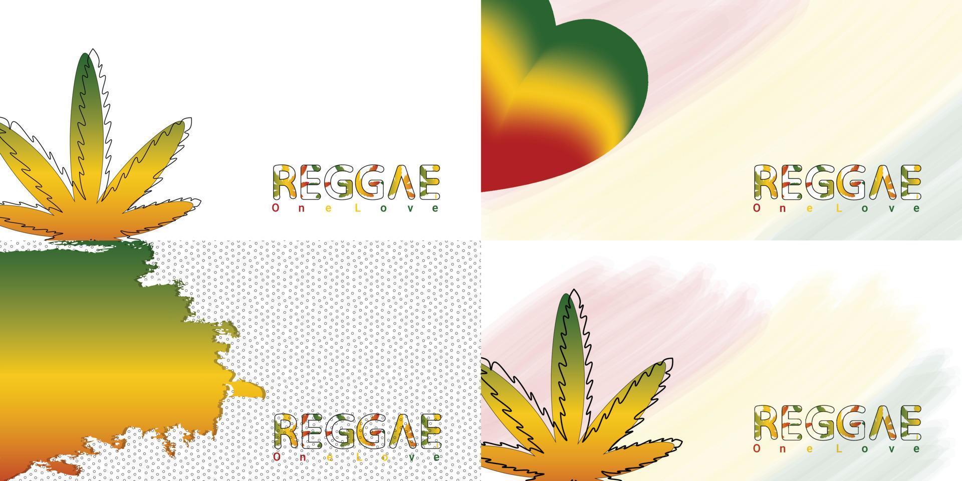 one love jamaica gradient reagge set vector