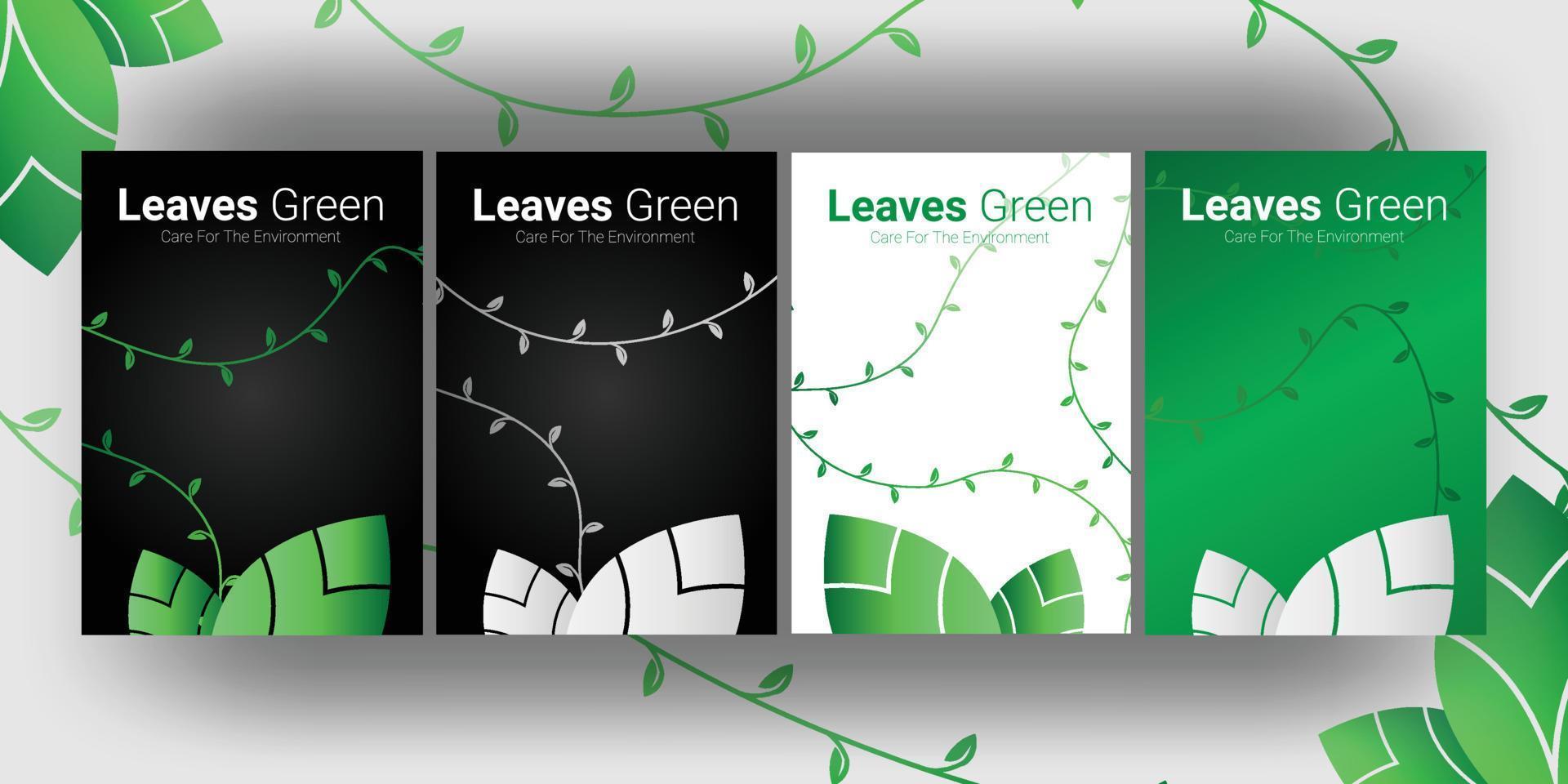 Cover Design Leaves Green Company Business, care for the environment concept vector