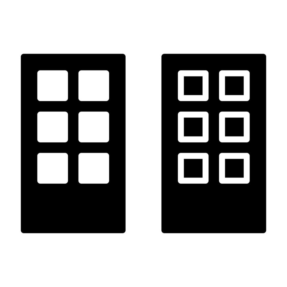 Two buildings icon vector