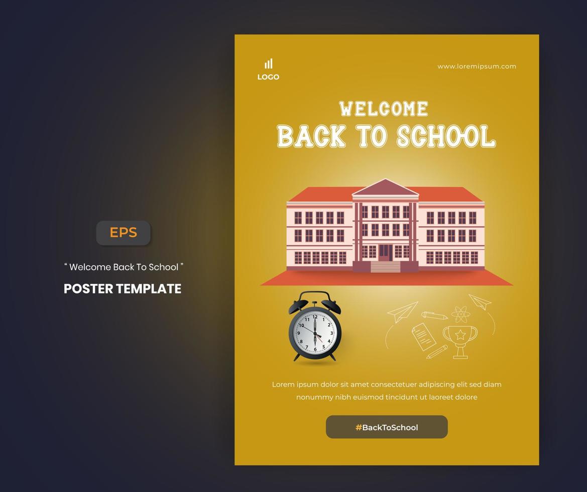 Back to school poster flyer template vector