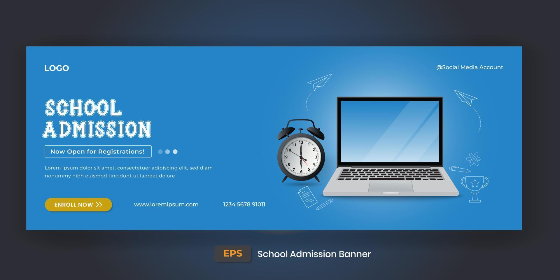 Back to school banner template vector