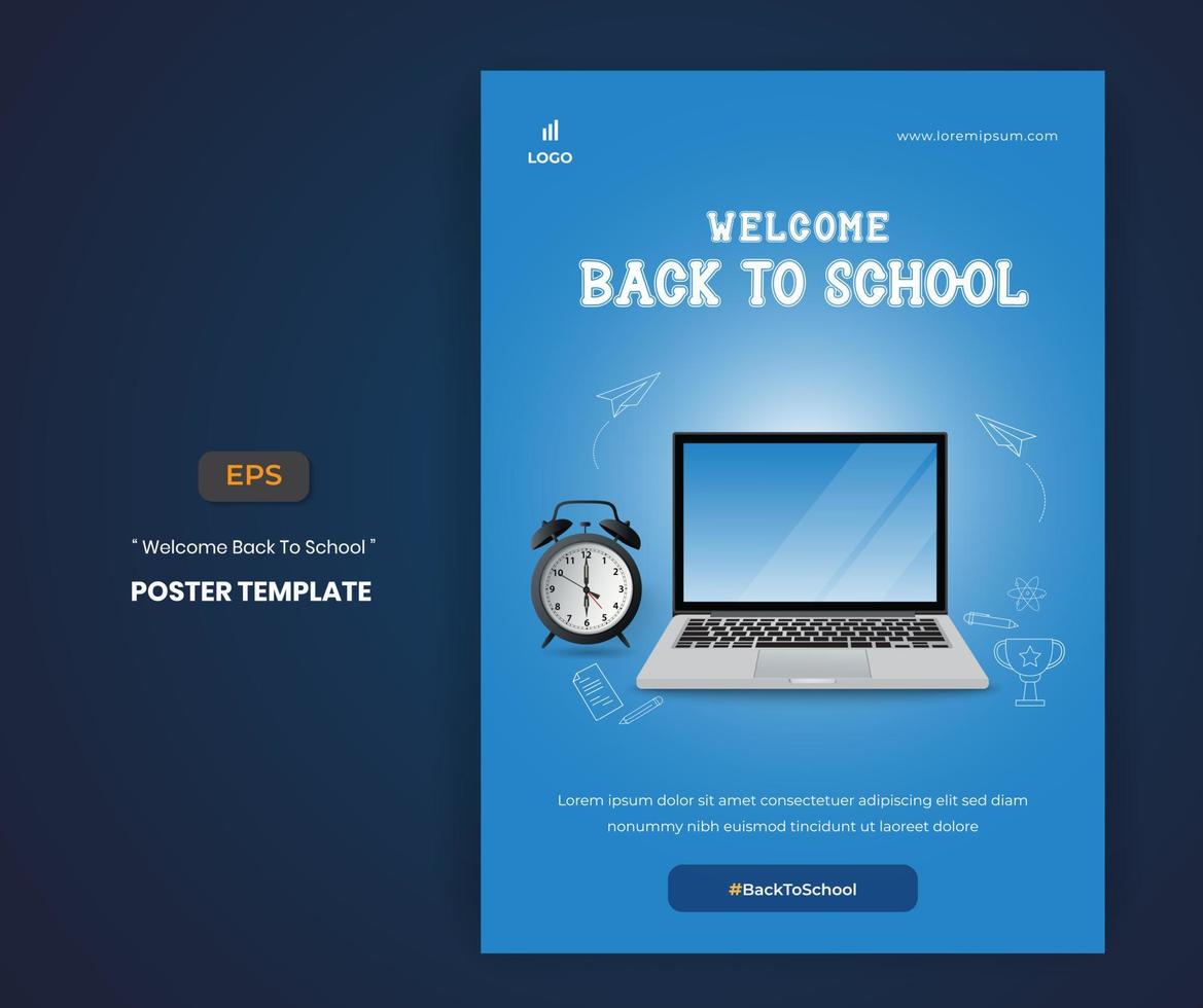 Back to school poster flyer template vector