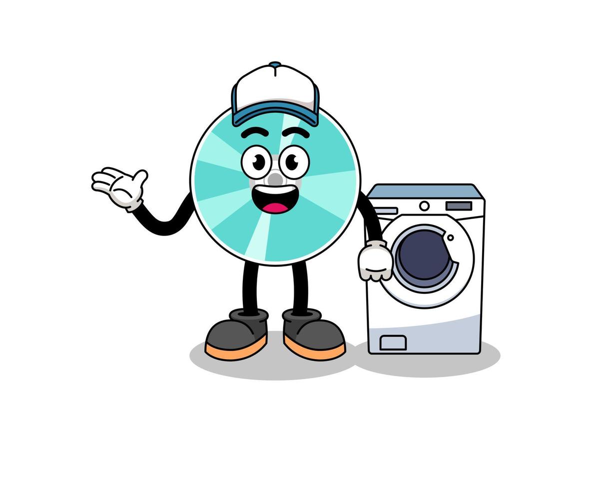 optical disc illustration as a laundry man vector